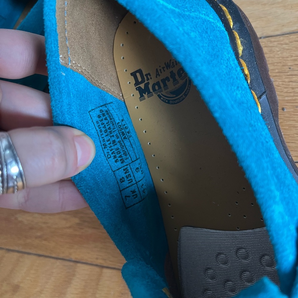 Turquoise Desert Oasis Suede Dr Martens loafers - Picture 3 of 7